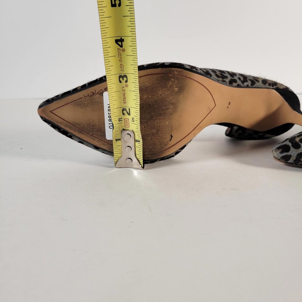 Halogen Gray Animal Print Calf Fur Suede Stiletto Pump Heels Women Size 7W - Picture 11 of 11